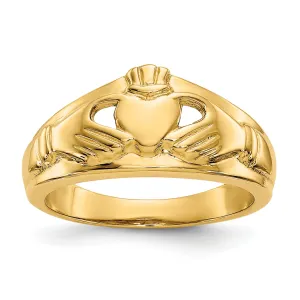 14kt yellow gold claddagh ladies ring