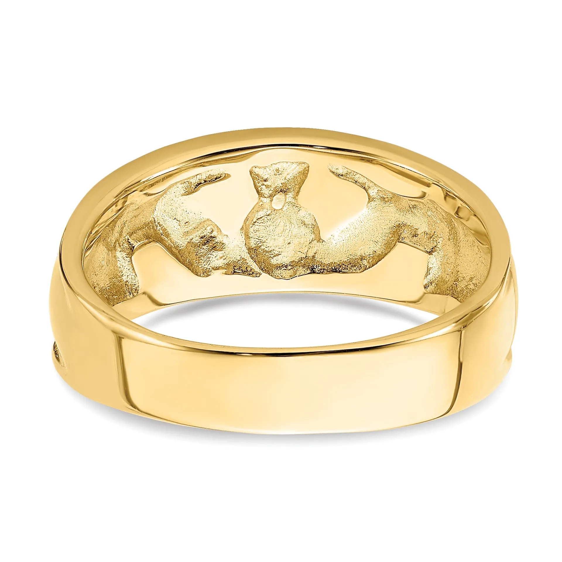 14kt yellow gold ladies claddagh ring band