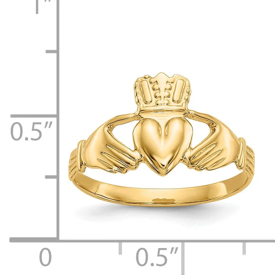 14kt yellow gold ladies claddagh ring