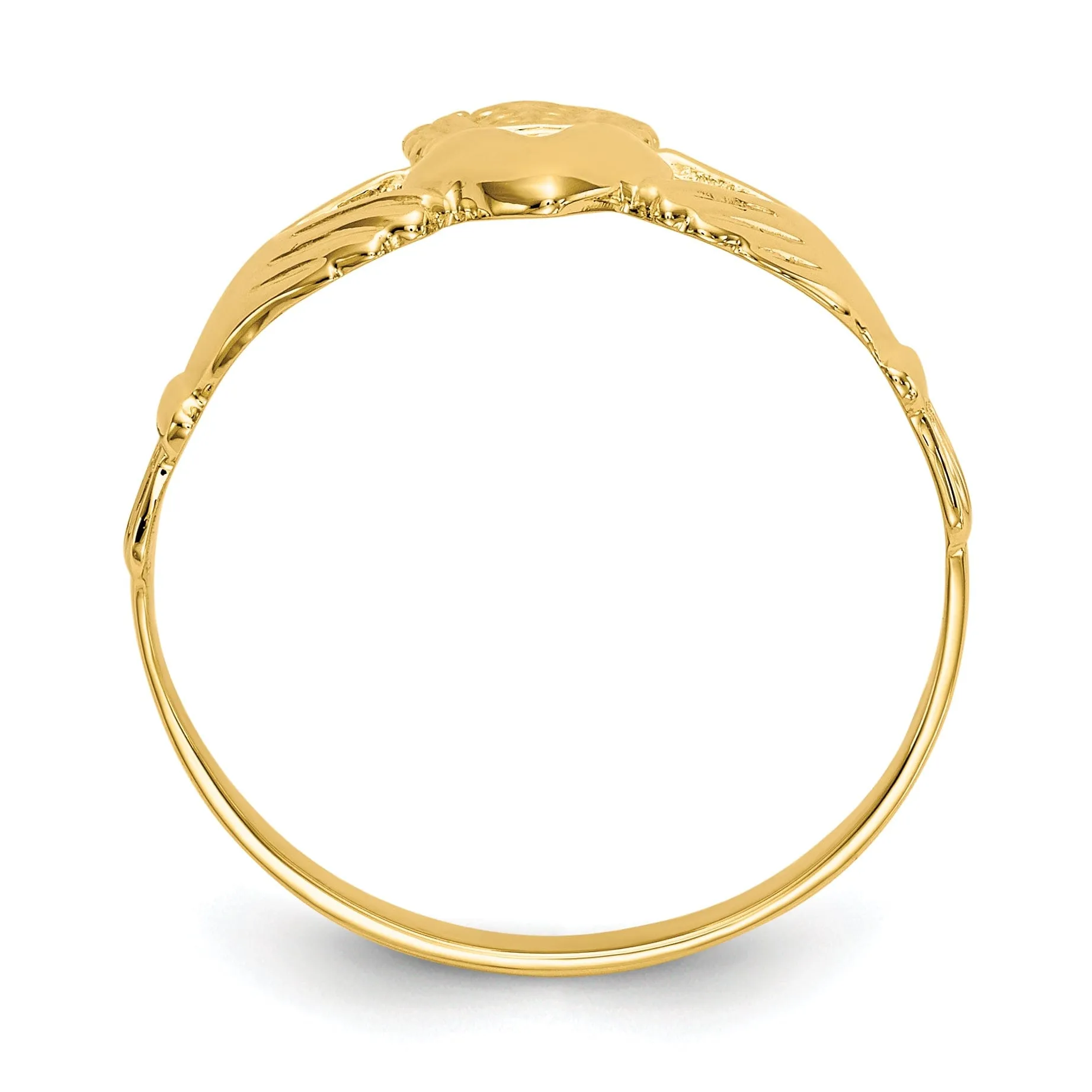 14kt yellow gold ladies claddagh ring