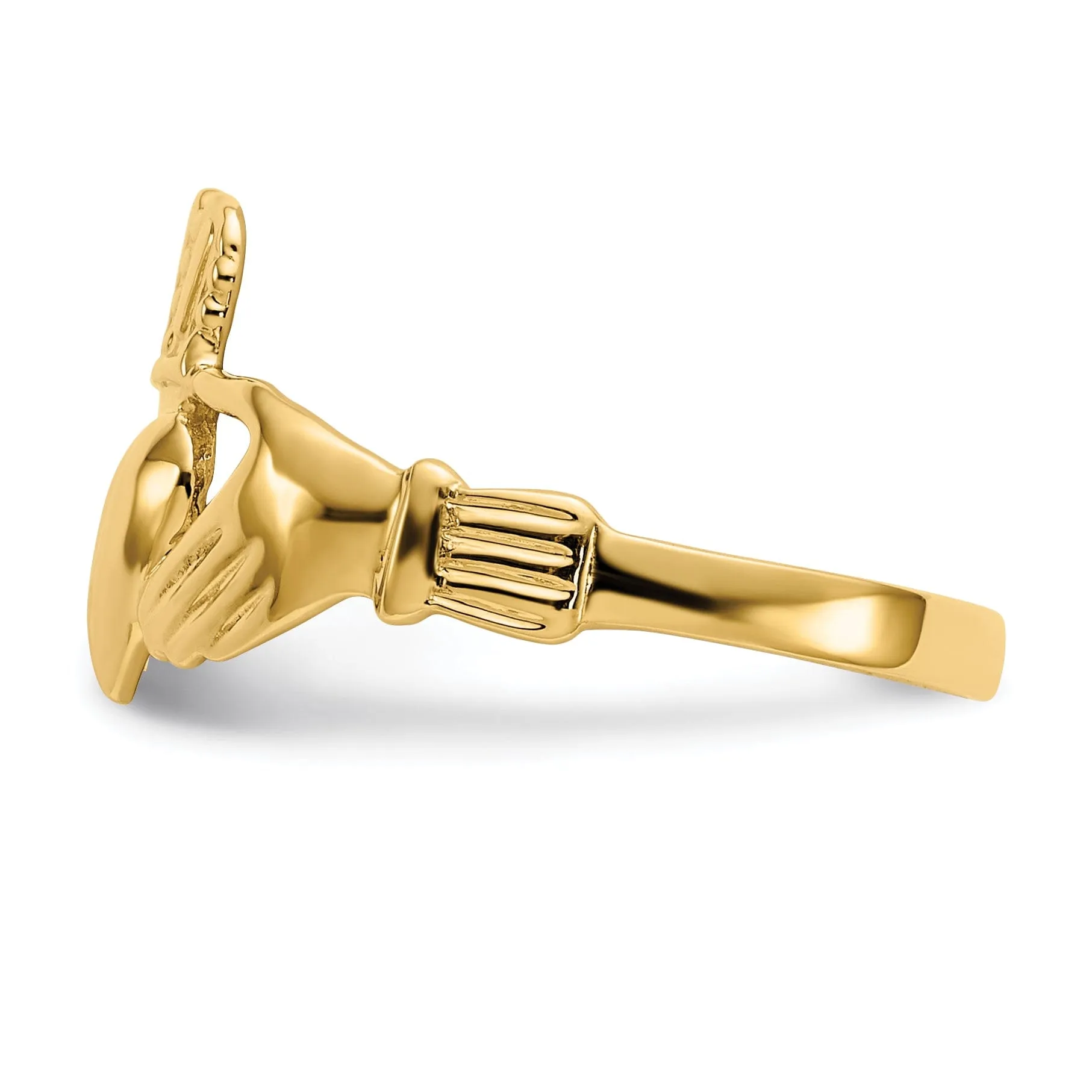 14kt yellow gold ladies claddagh ring