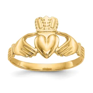 14kt yellow gold ladies claddagh ring