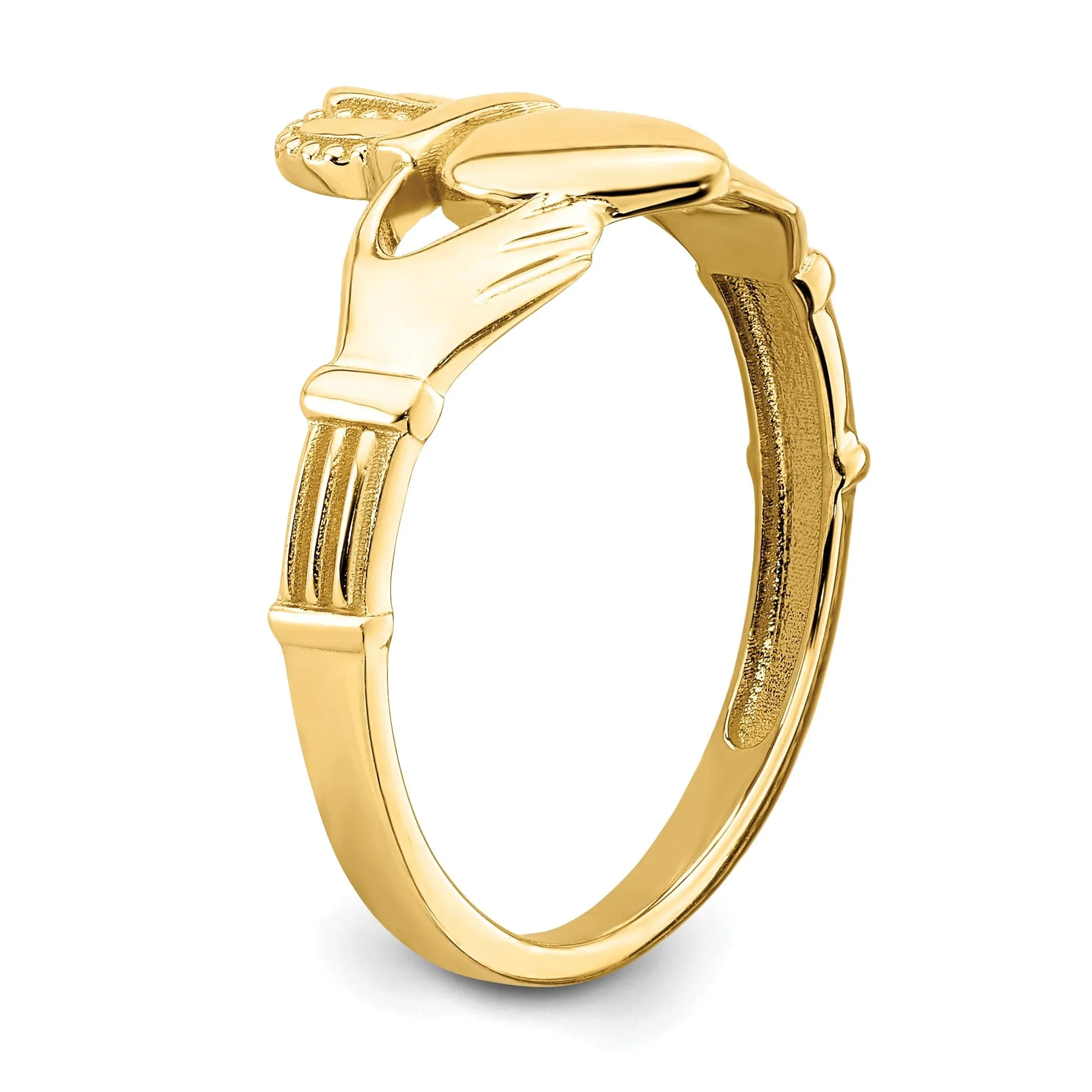 14kt yellow gold ladies claddagh ring