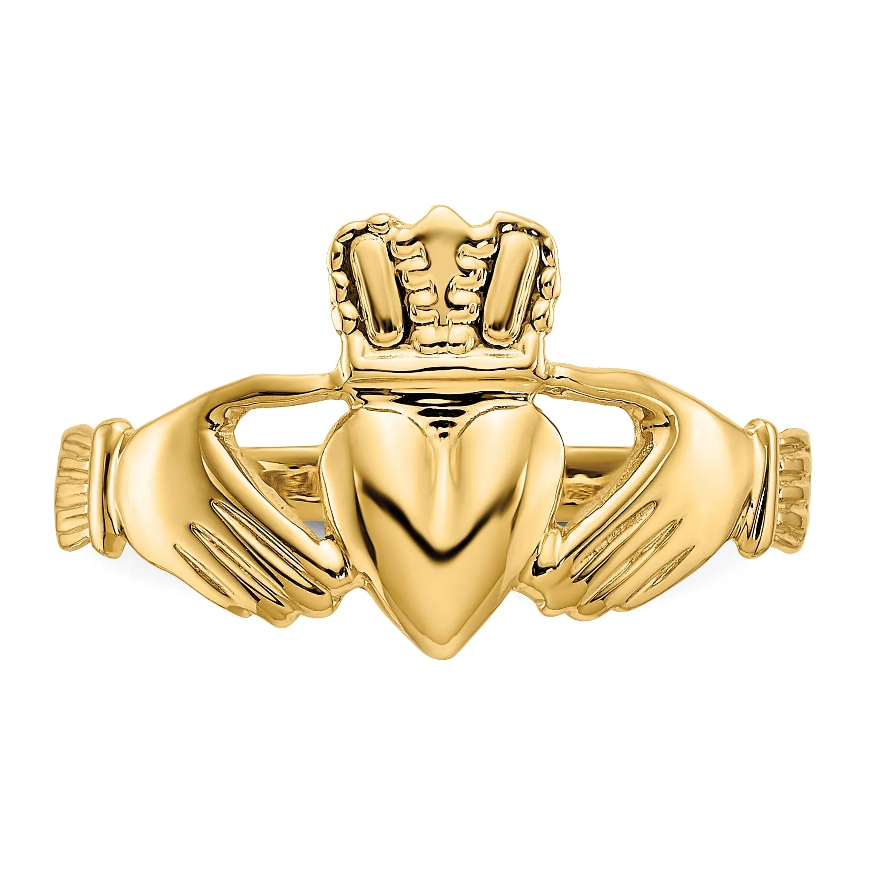 14kt yellow gold ladies claddagh ring