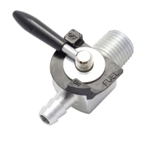 1/4" NPT Petcock - Straight - 180 Degree - Black Handle