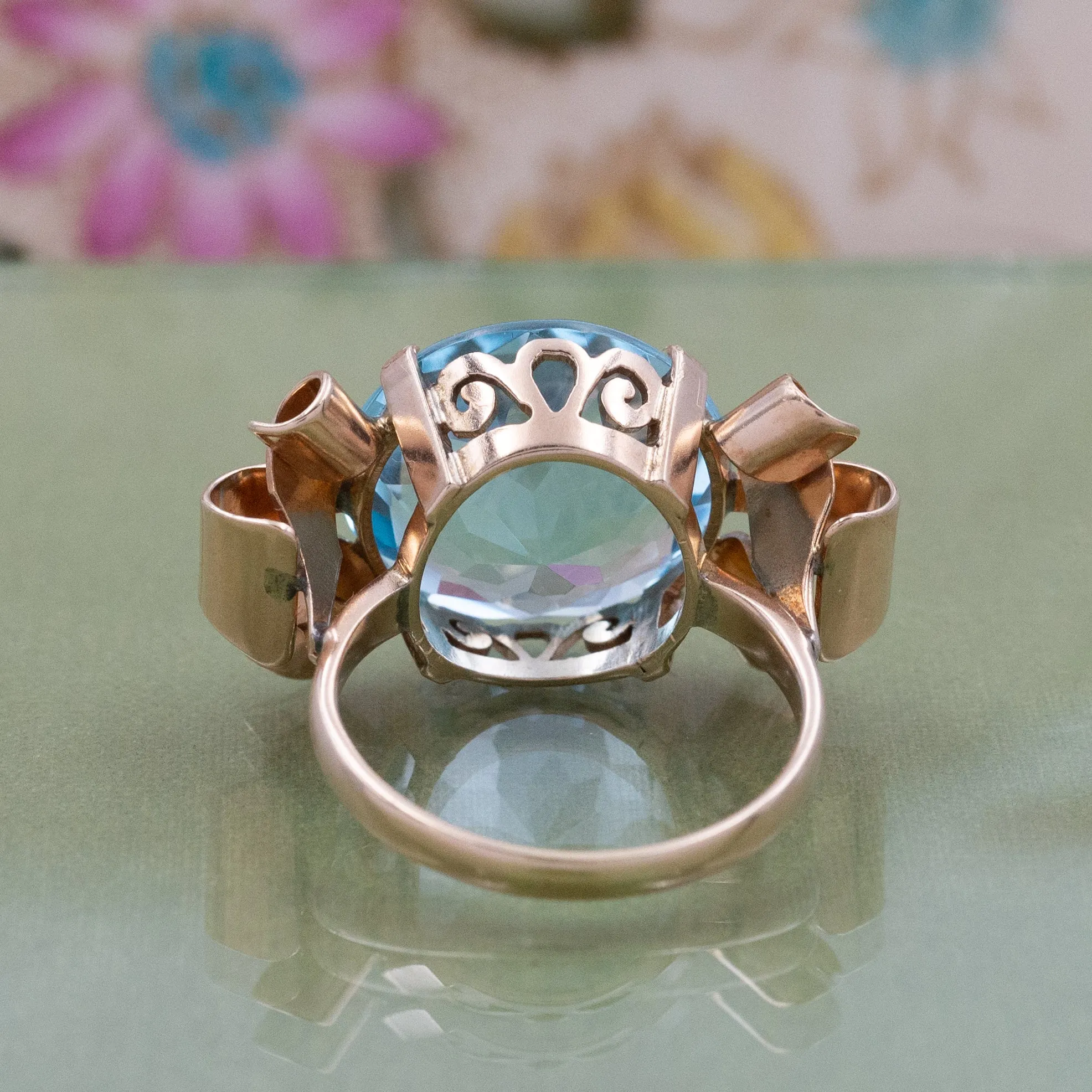 15 Carat Aquamarine Retro Cocktail Ring