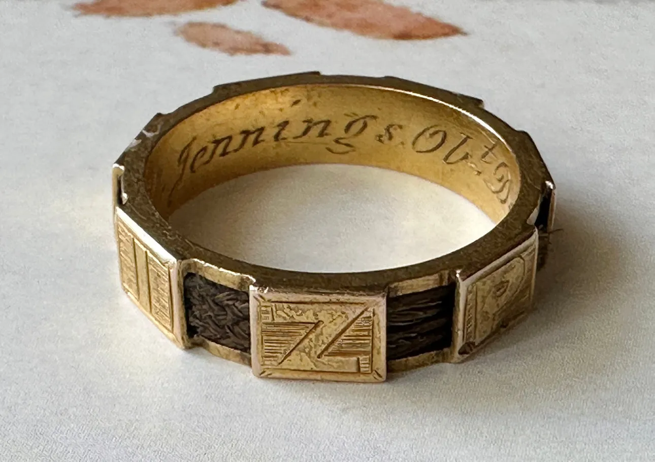 15k Victorian MIZPAH Ring with Hairwork