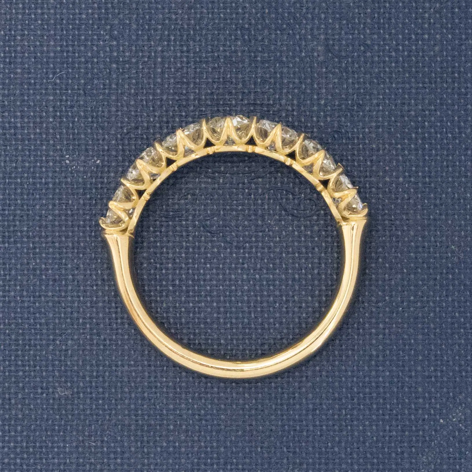 1.67ctw Old European Cut Diamond 7-Stone Half-Hoop Band