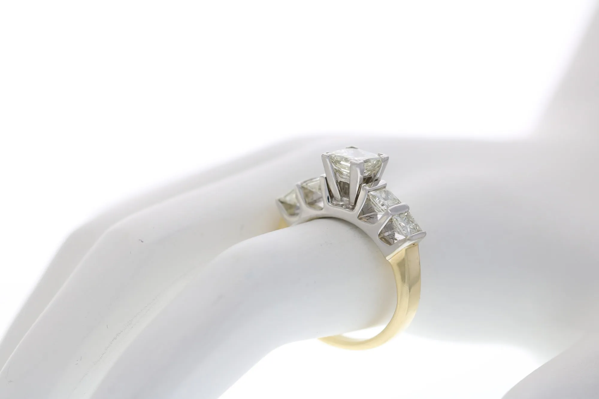 1.75 cttw 5 Princess Diamond Engagement Rings 14K Gold
