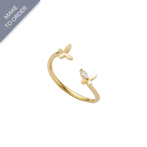 18K Gold Diamonds Mini Summer Flower Ring