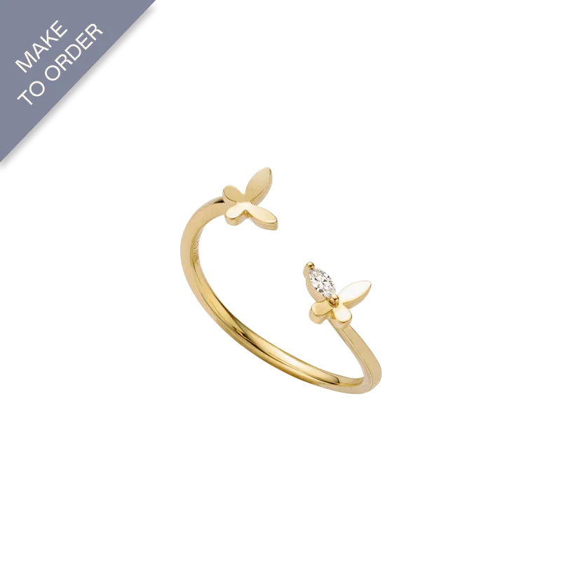 18K Gold Diamonds Mini Summer Flower Ring