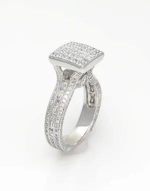 18k White Gold Rayalty 2.00ct Princess Diamond Invisible Set Ring