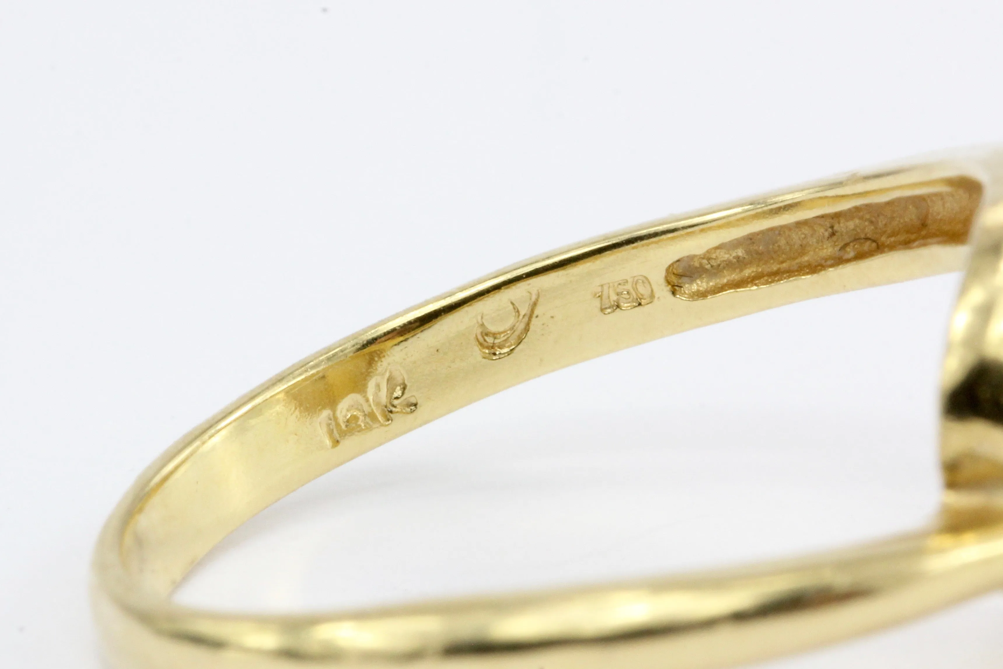 18K Yellow Gold 10mm Pearl and Diamond Ring Size 7