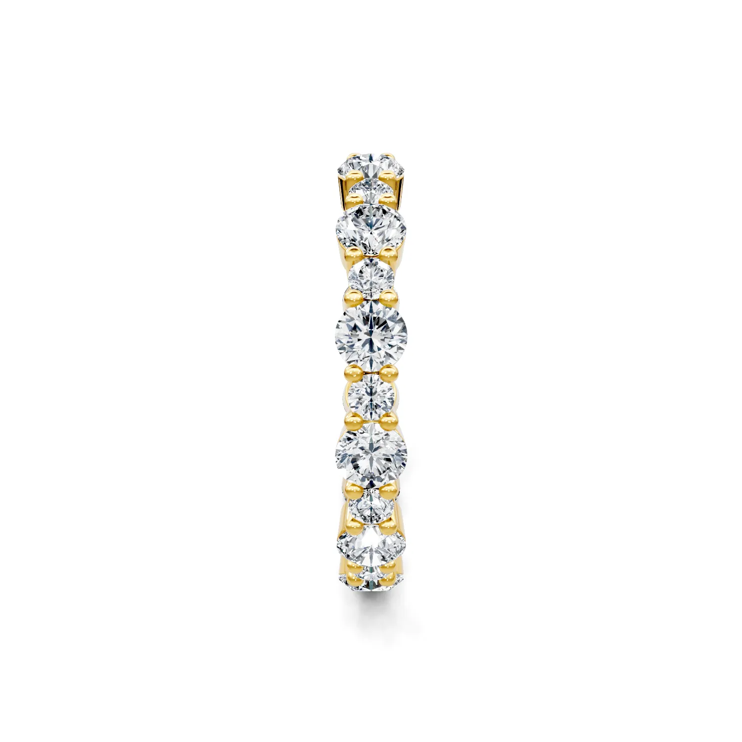18K Yellow Gold Alternating Round Diamond Eternity Band