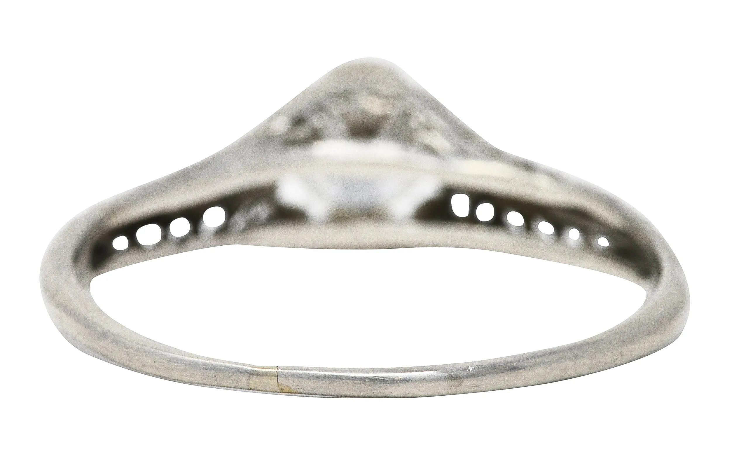1920's Art Deco 0.55 CTW Diamond Platinum Filigree Engagement Ring