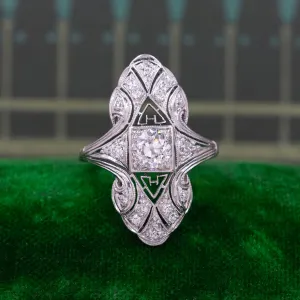 1920s Art Deco Filigree Diamond Ring