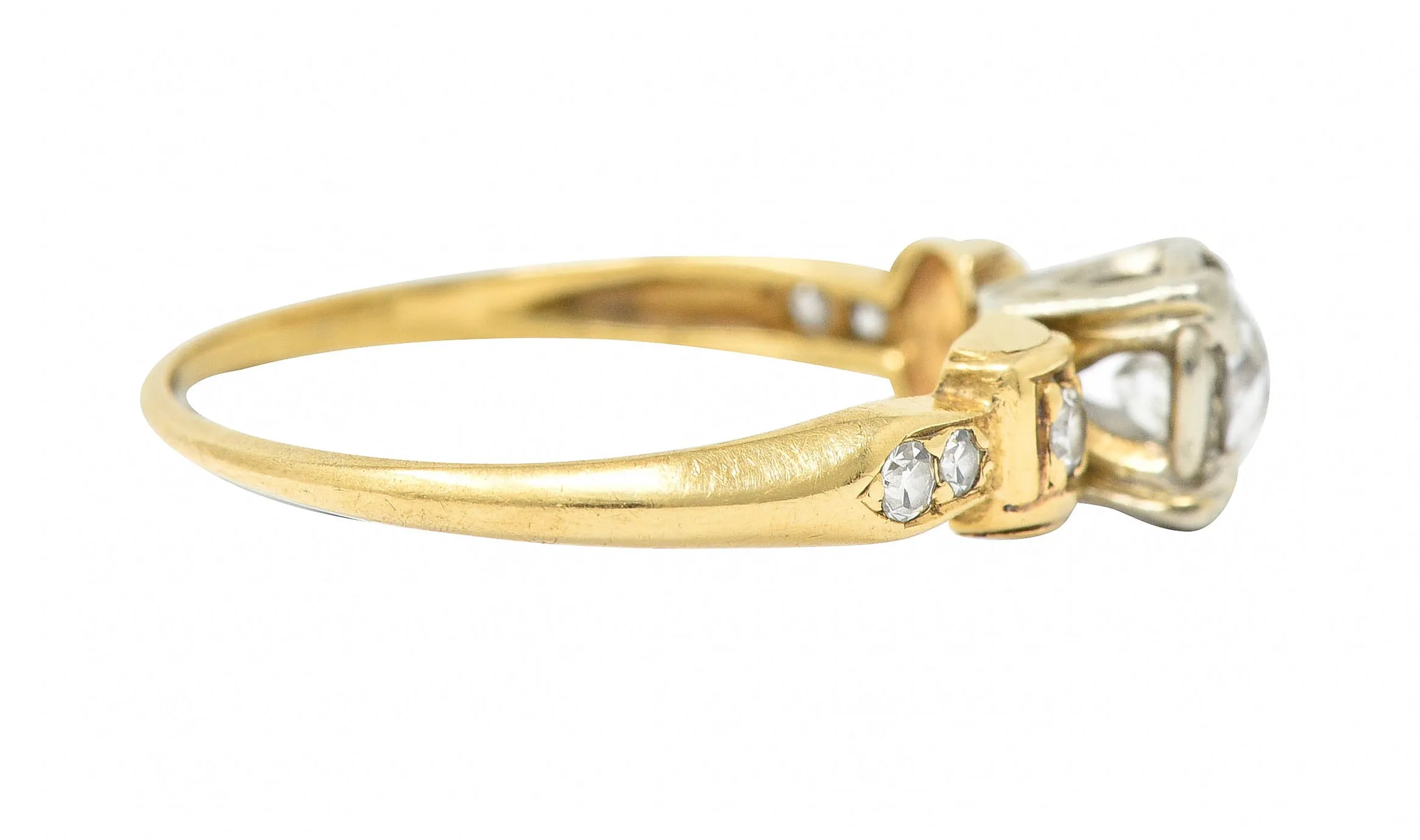 1940's Retro 0.50 CTW Diamond 14 Karat Two-Tone Gold Engagement Ring
