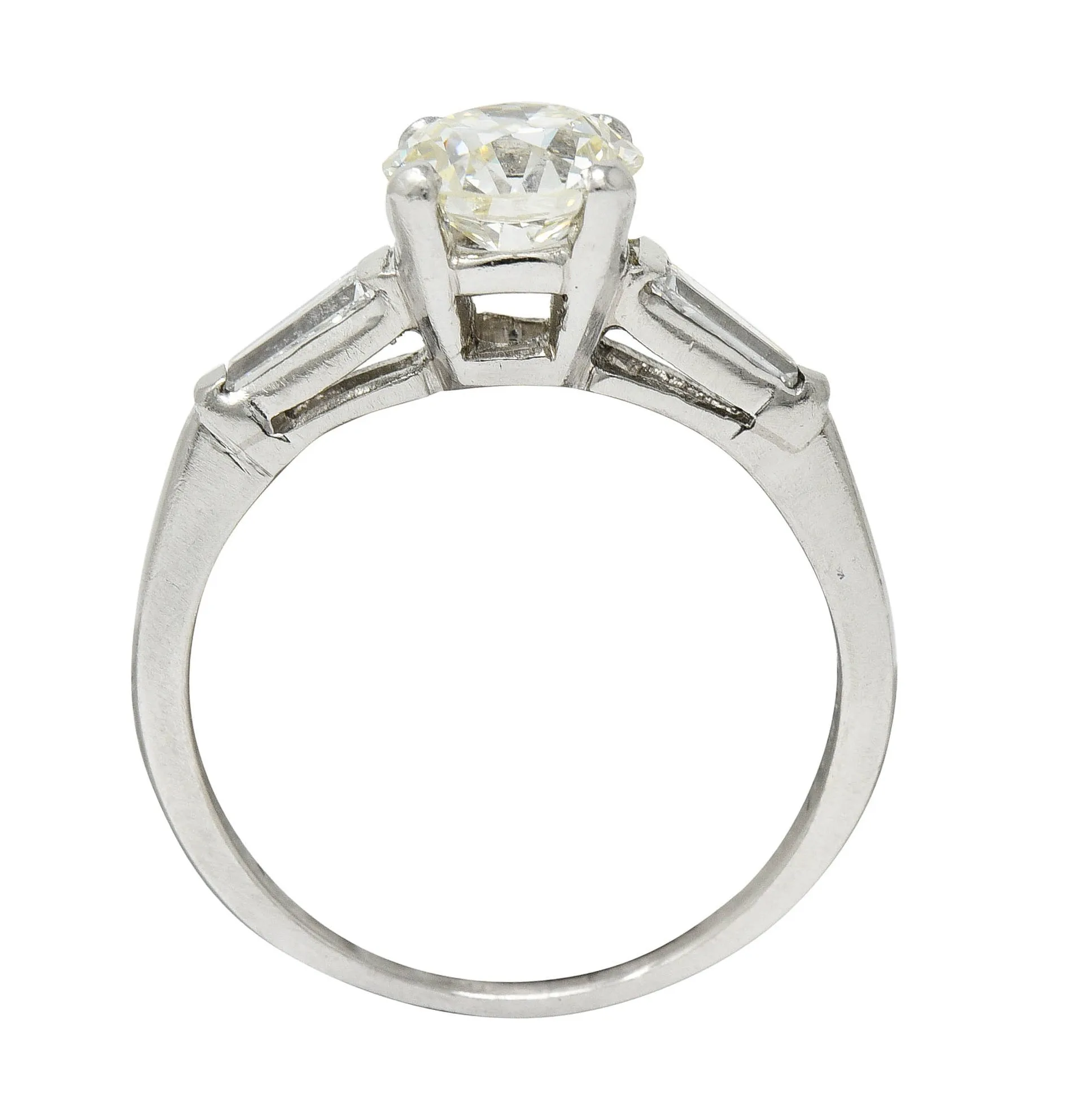 1950's Mid-Century 1.59 CTW Diamond Platinum Engagement Ring GIA