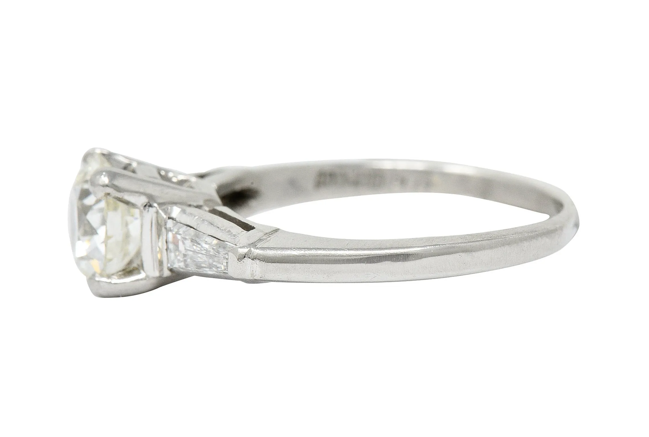 1950's Mid-Century 1.59 CTW Diamond Platinum Engagement Ring GIA