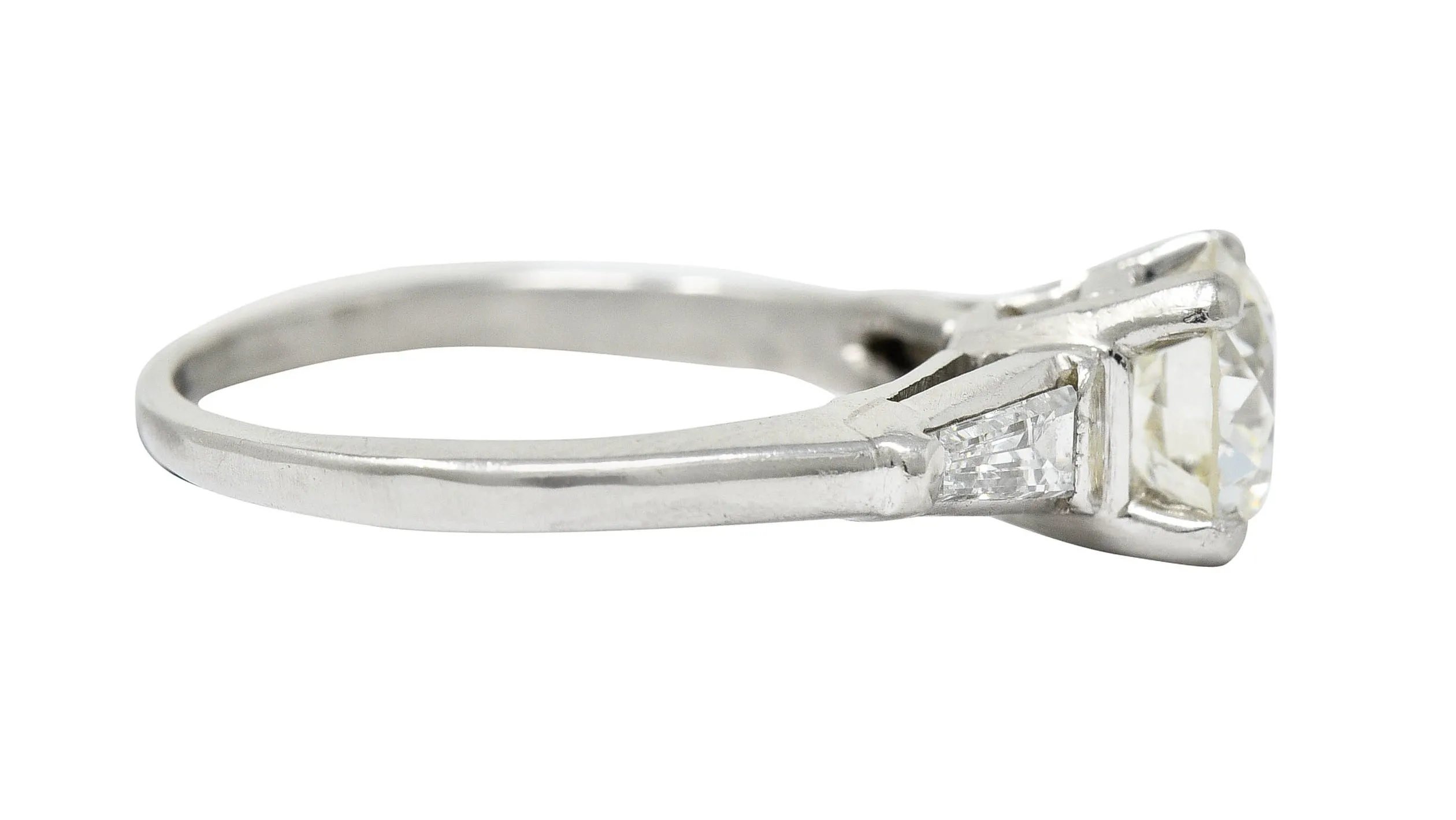 1950's Mid-Century 1.59 CTW Diamond Platinum Engagement Ring GIA