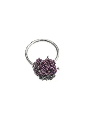 2-Tone Bead Ring in Plum   Charcoal