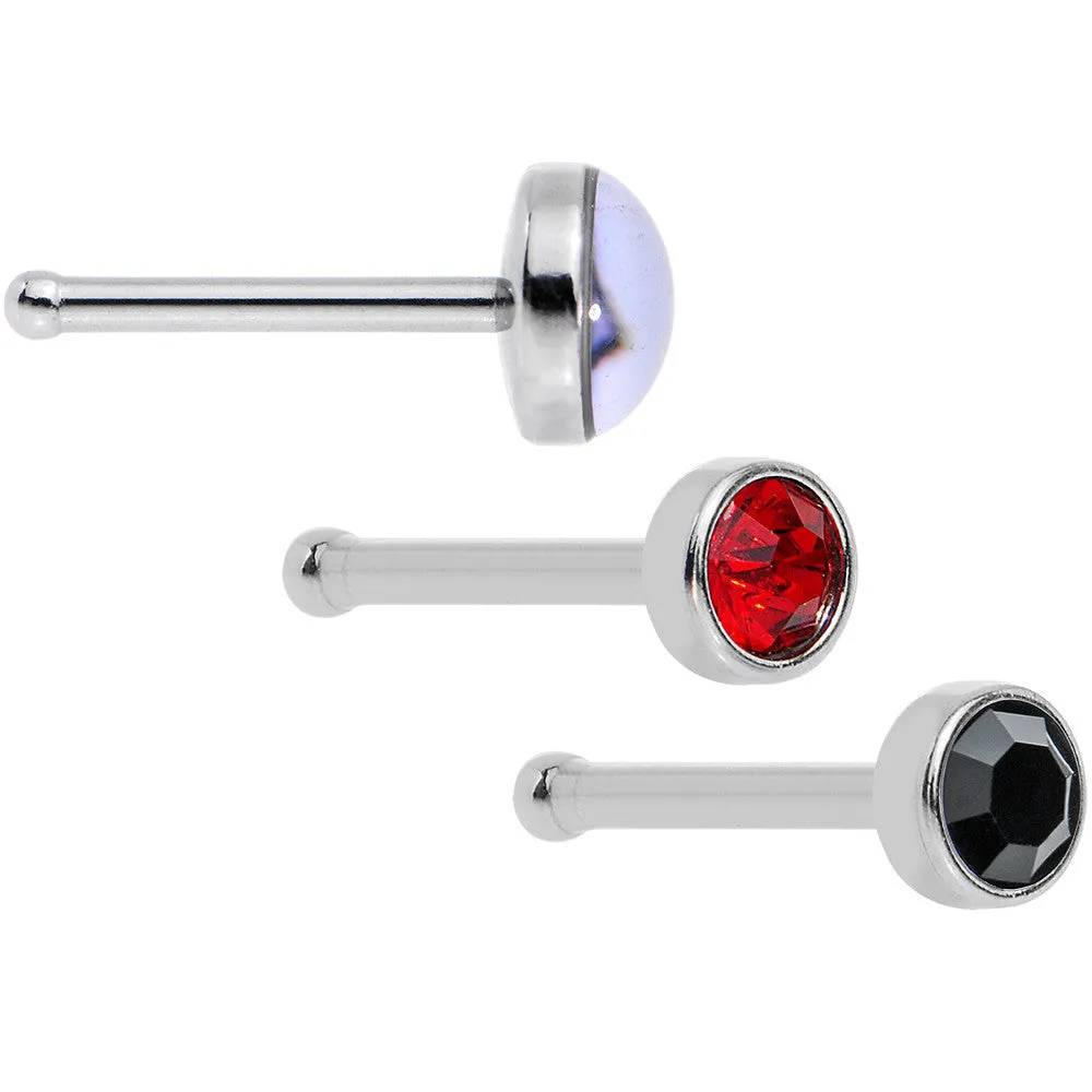 20 Gauge Licensed NFL Kansas City Chiefs Logo Nose Bone 3 Pack Set