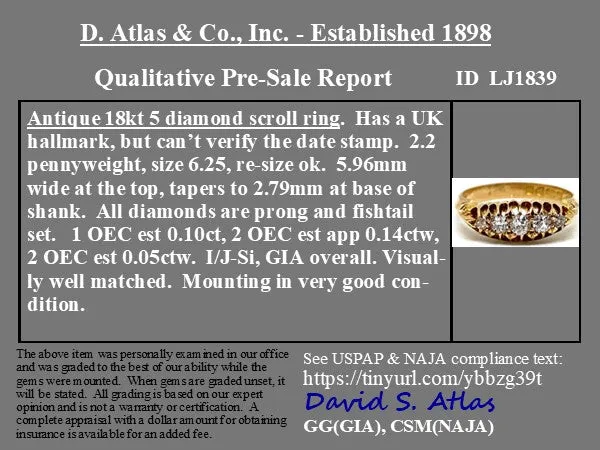 .29ctw Victorian Old European Cut Diamond Band