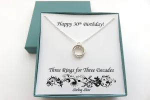 30th Birthday Gift for Her | Sterling Silver Twist Necklace | 30th Birthday Gifts