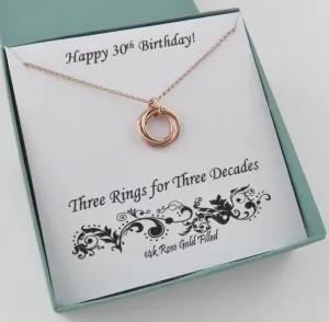 30th Birthday Necklace | Rose Gold Birthday Gift | 30th Birthday Gift Ideas