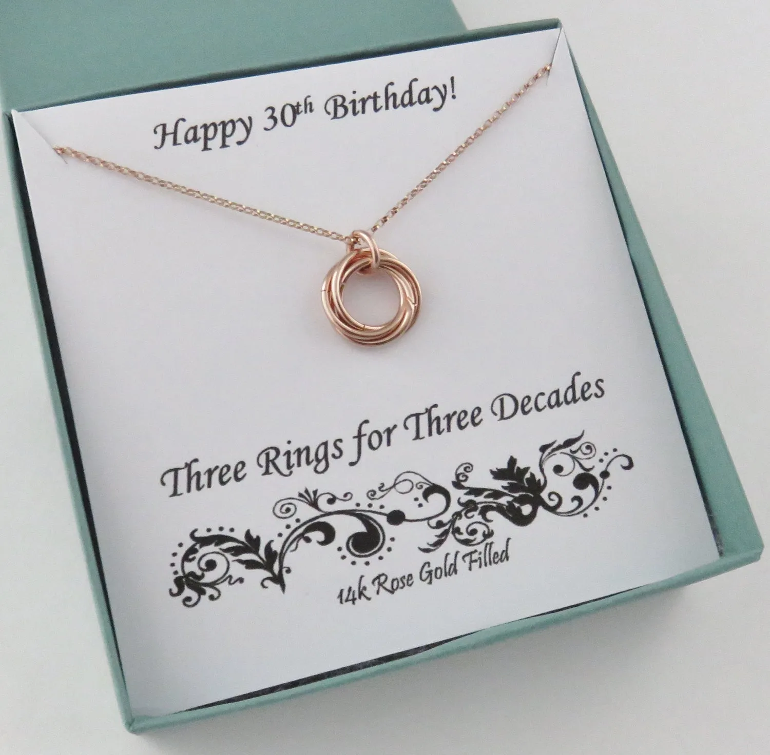 30th Birthday Necklace | Rose Gold Birthday Gift | 30th Birthday Gift Ideas