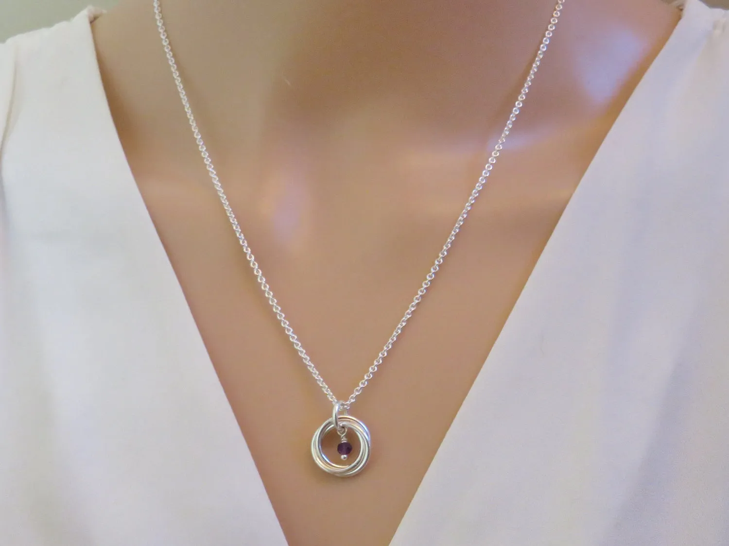 30th Birthday Necklace | Sterling Silver Birthstone Necklace | 30th Birthday Gift