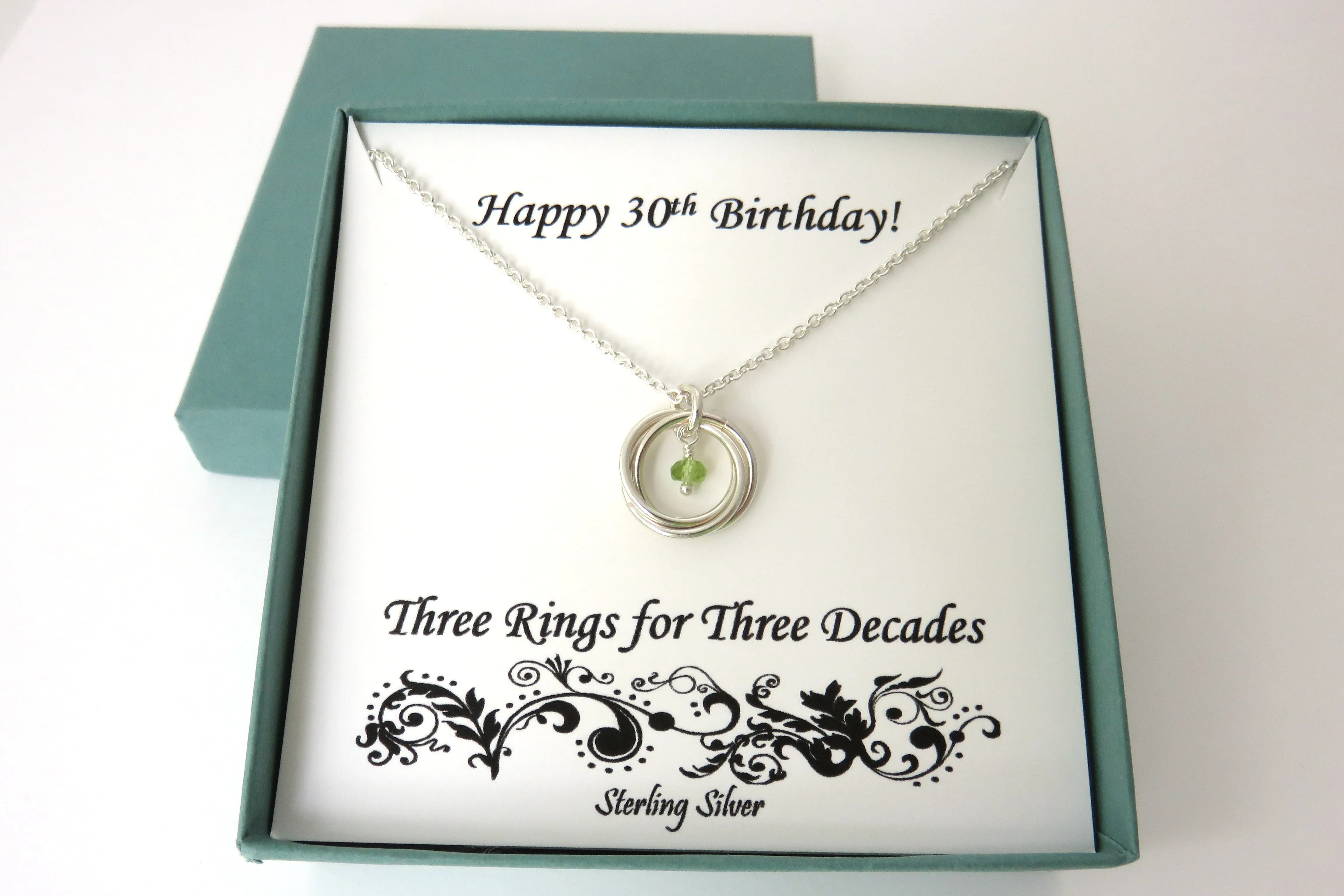 30th Birthday Necklace | Sterling Silver Birthstone Necklace | 30th Birthday Gift