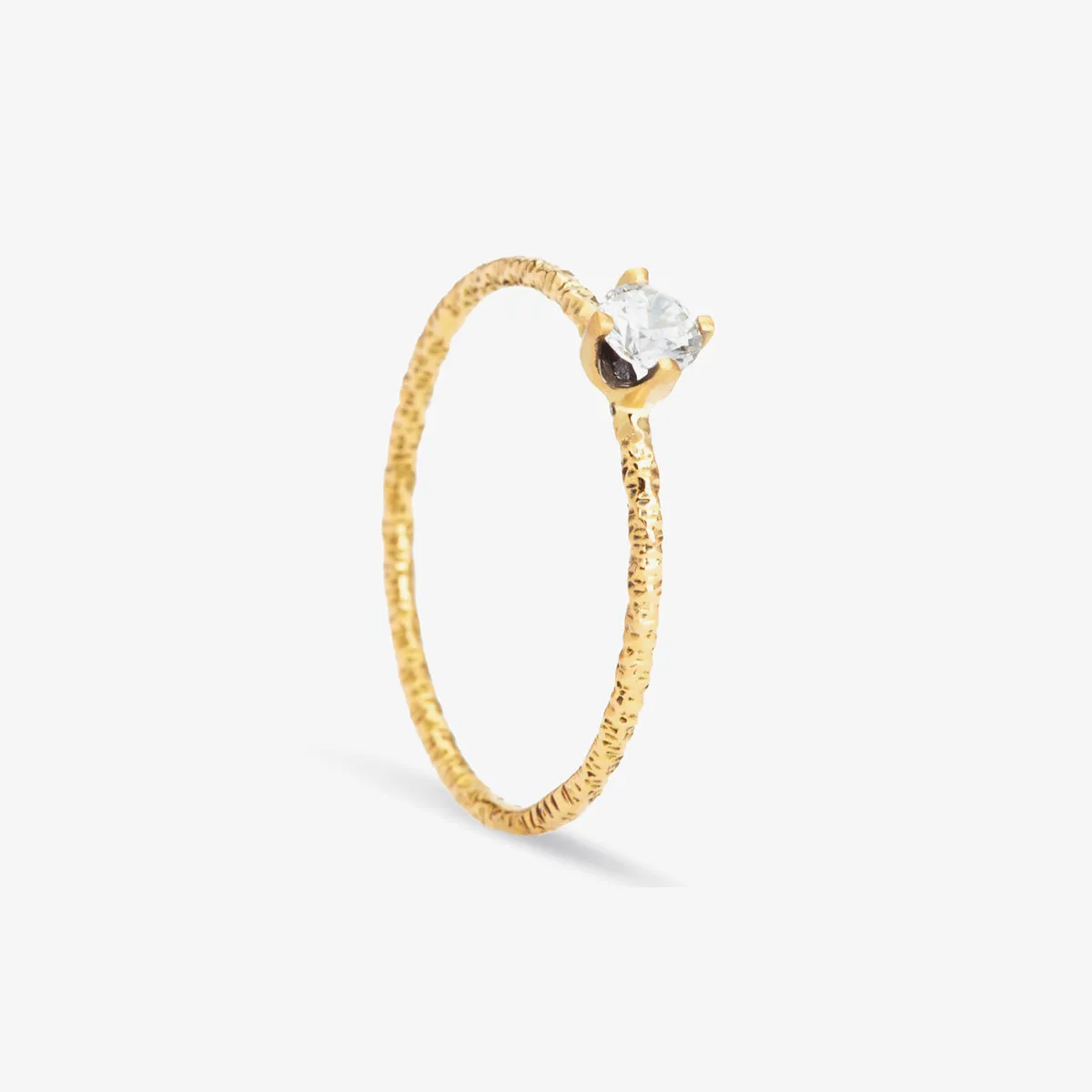3.5mm White Diamond Homespun Solitaire Ring | R9003W