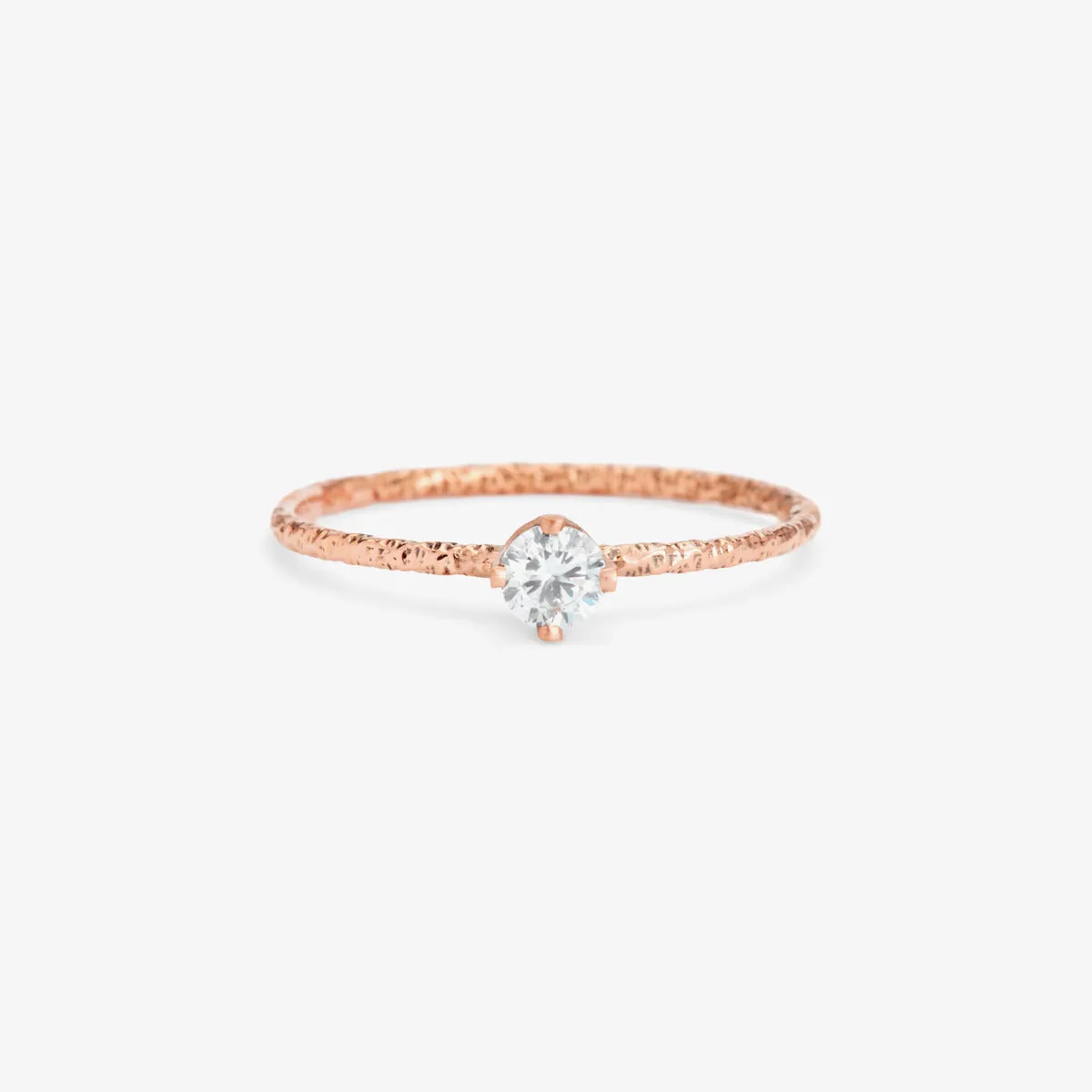 3.5mm White Diamond Homespun Solitaire Ring | R9003W