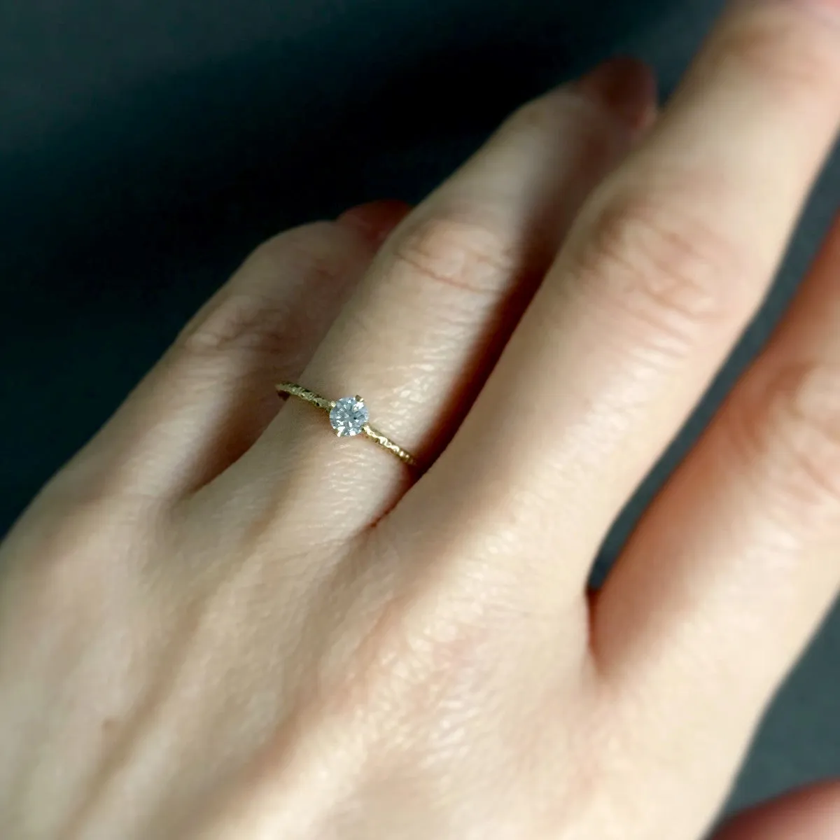 3.5mm White Diamond Homespun Solitaire Ring | R9003W