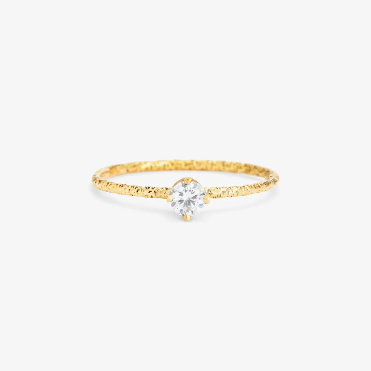 3.5mm White Diamond Homespun Solitaire Ring | R9003W