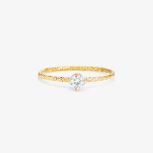 3.5mm White Diamond Homespun Solitaire Ring | R9003W