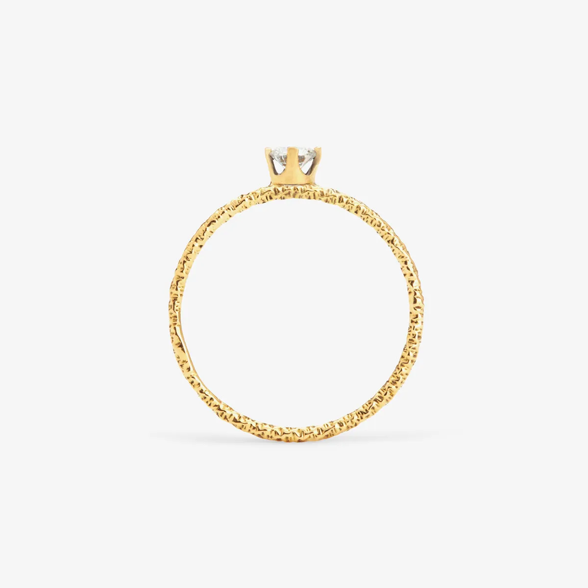 3.5mm White Diamond Homespun Solitaire Ring | R9003W