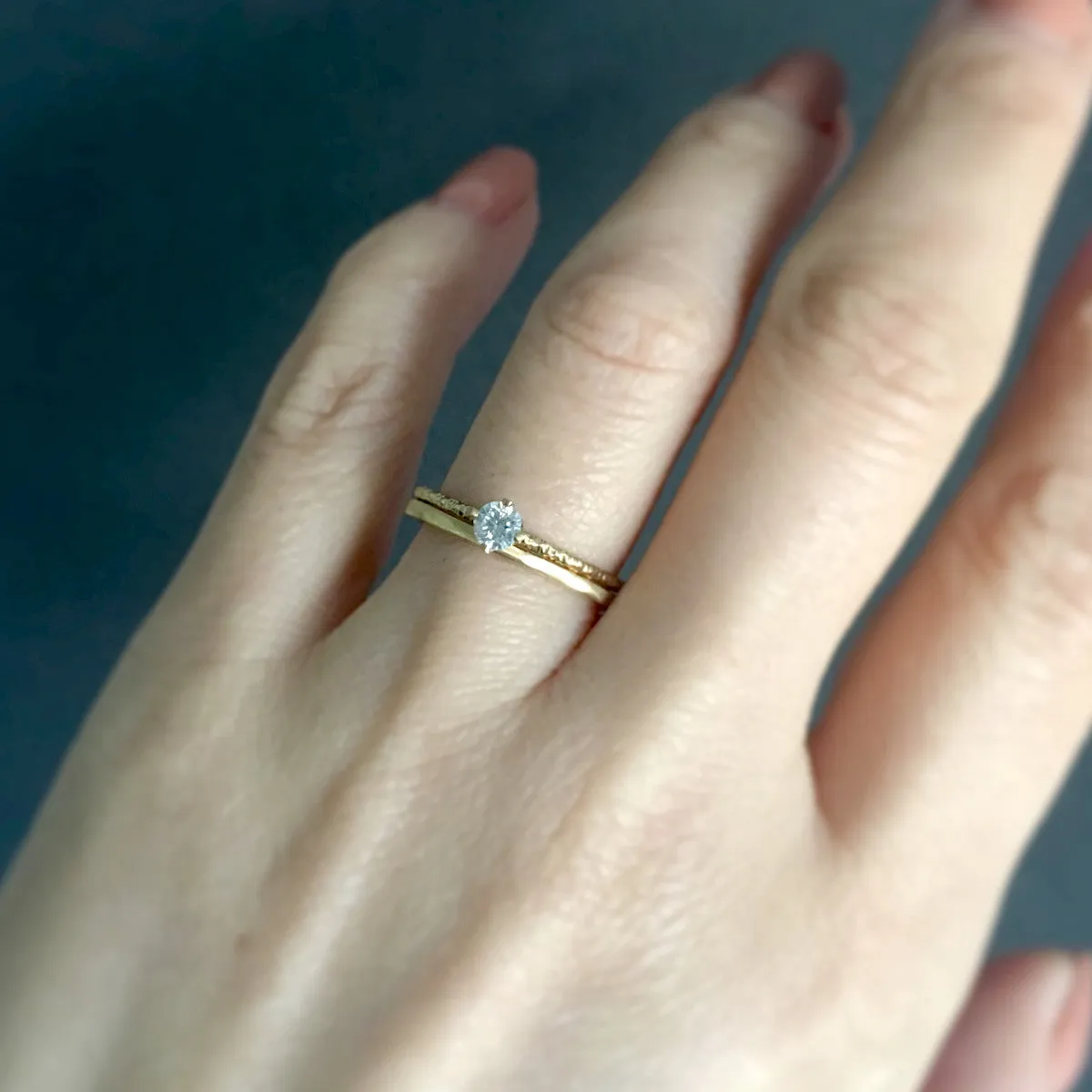 3.5mm White Diamond Homespun Solitaire Ring | R9003W