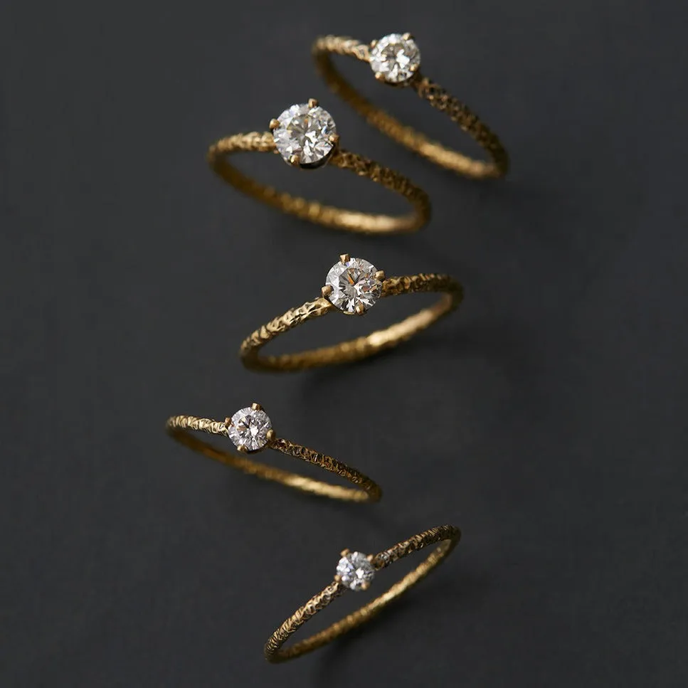3.5mm White Diamond Homespun Solitaire Ring | R9003W