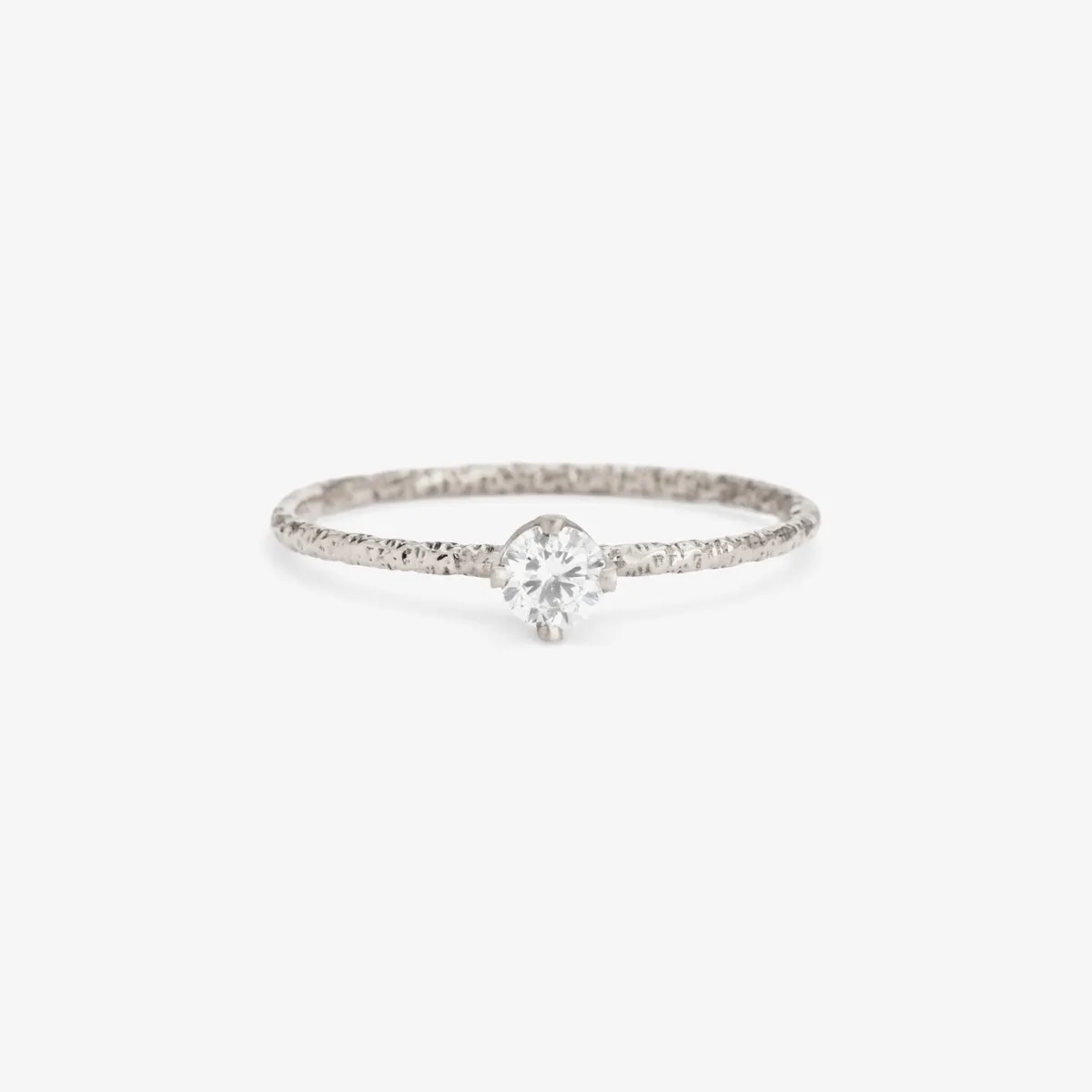 3.5mm White Diamond Homespun Solitaire Ring | R9003W