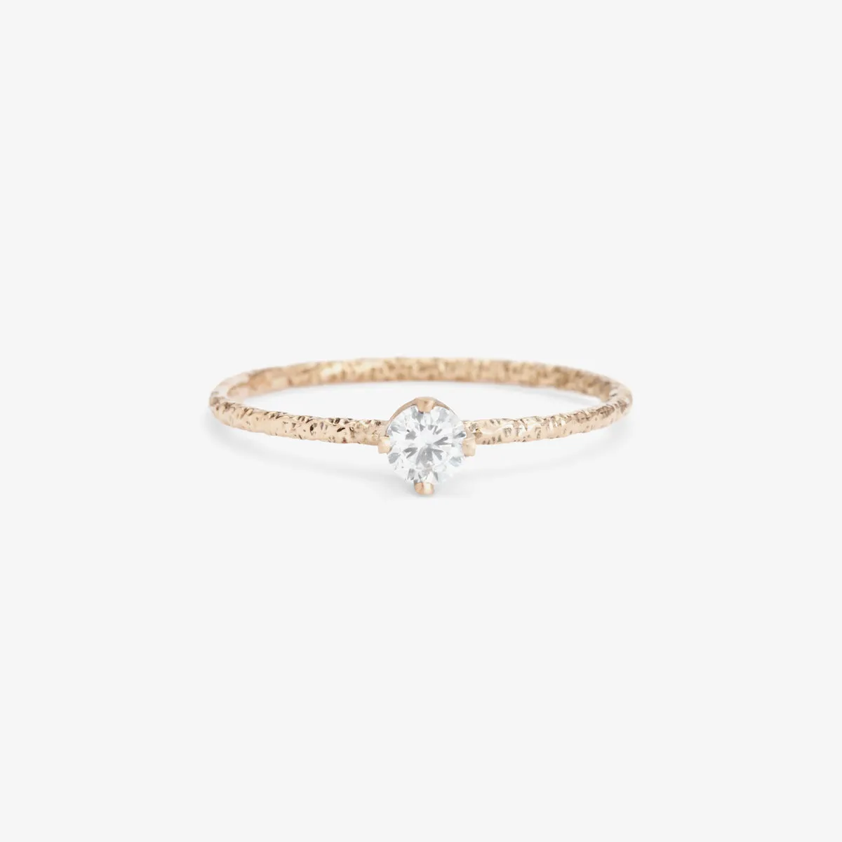 3.5mm White Diamond Homespun Solitaire Ring | R9003W