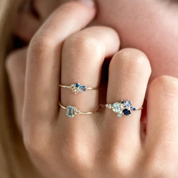 3pcs set Crystal Rings