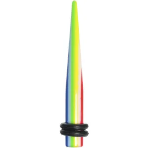 4 Gauge Acrylic Retro Rainbow Straight Taper