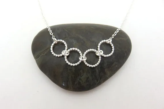 40th Birthday Gift | Four Rings Necklace | 40th Birthday Gift for Her