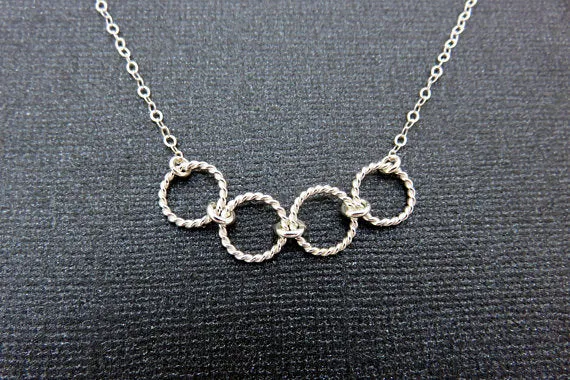 40th Birthday Gift | Four Rings Necklace | 40th Birthday Gift for Her