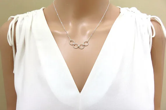 40th Birthday Gift | Four Rings Necklace | 40th Birthday Gift for Her