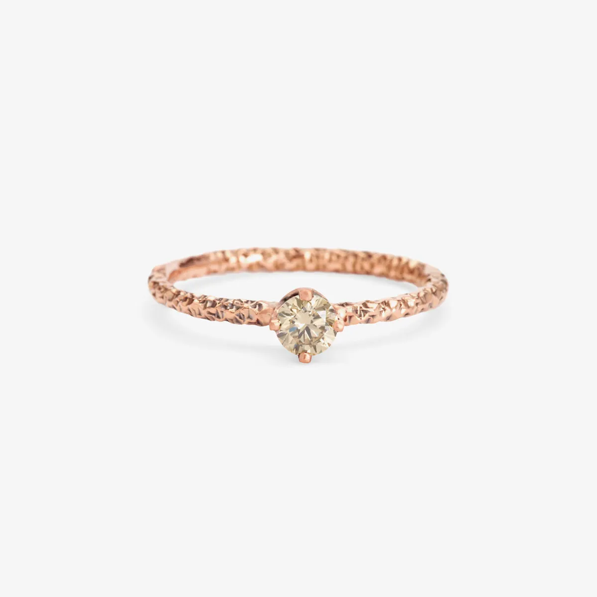 4mm Brown Diamond Homespun Solitaire Ring | R9004BR