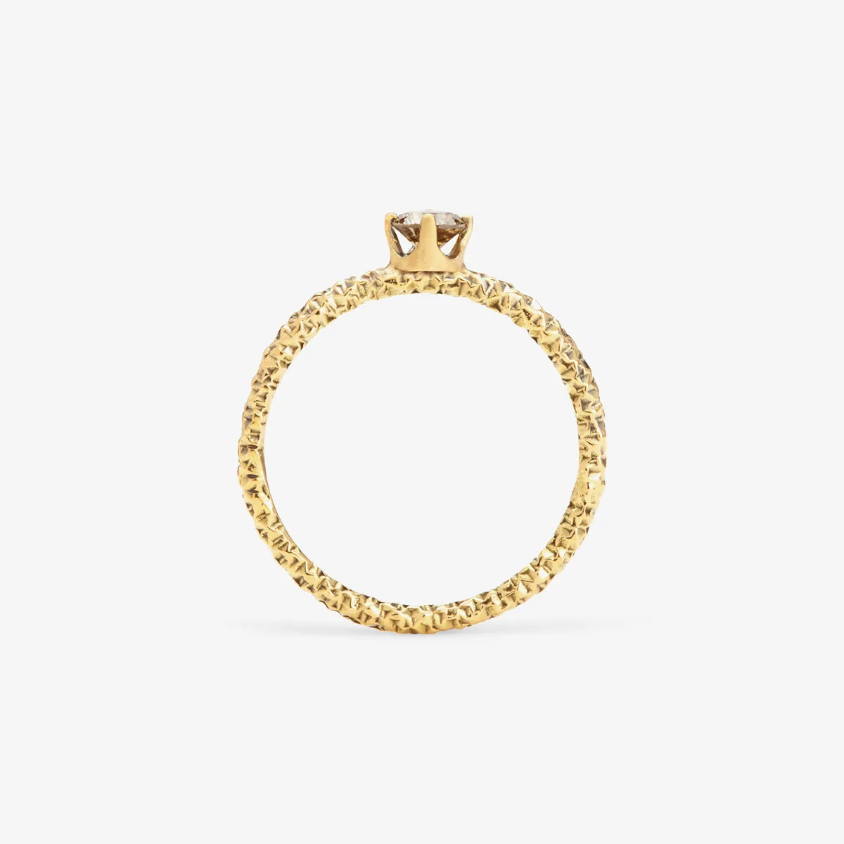 4mm Brown Diamond Homespun Solitaire Ring | R9004BR