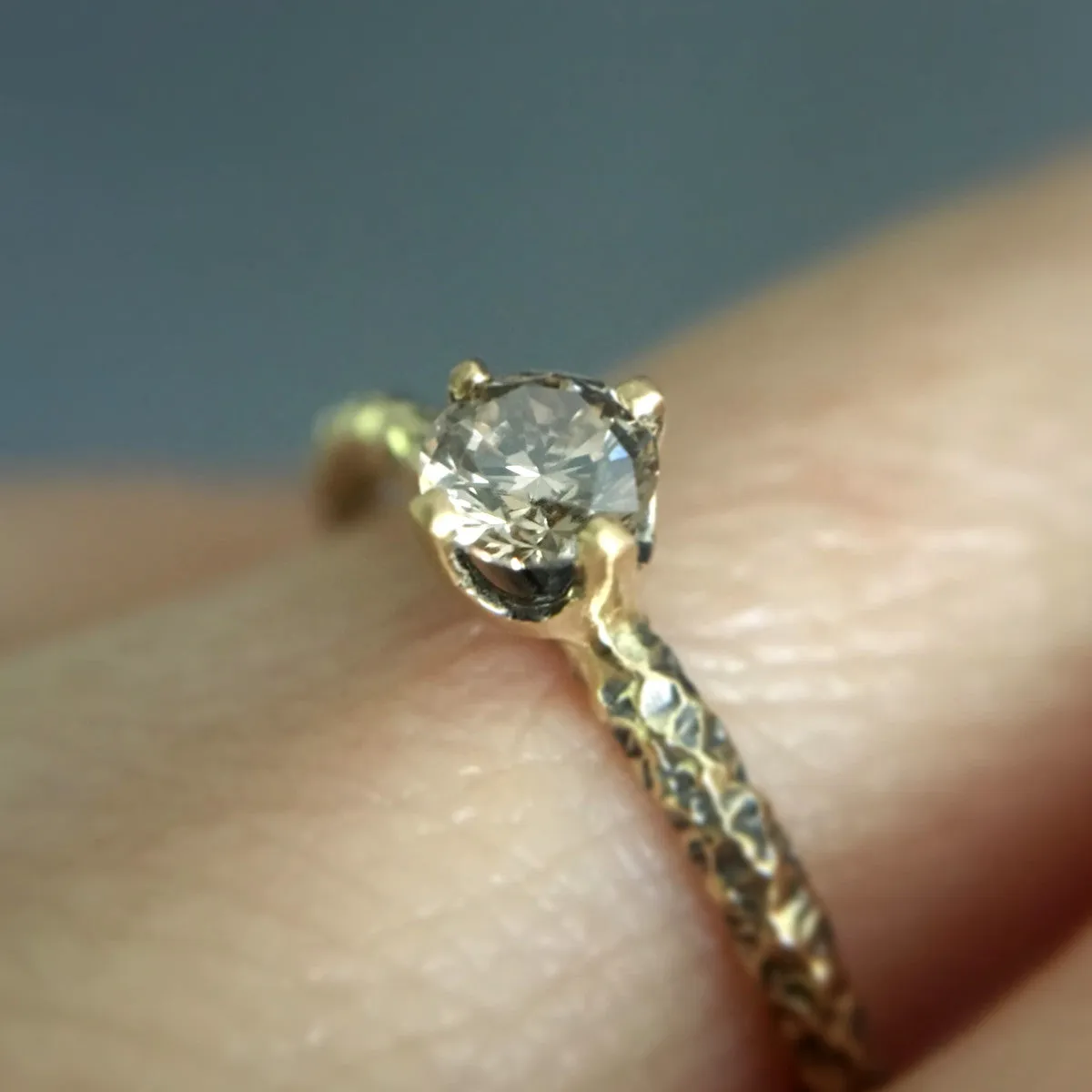 4mm Brown Diamond Homespun Solitaire Ring | R9004BR